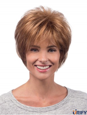 Hot Hair Synthetic Perücken Kinnlänge Straight Style Auburn Farbe