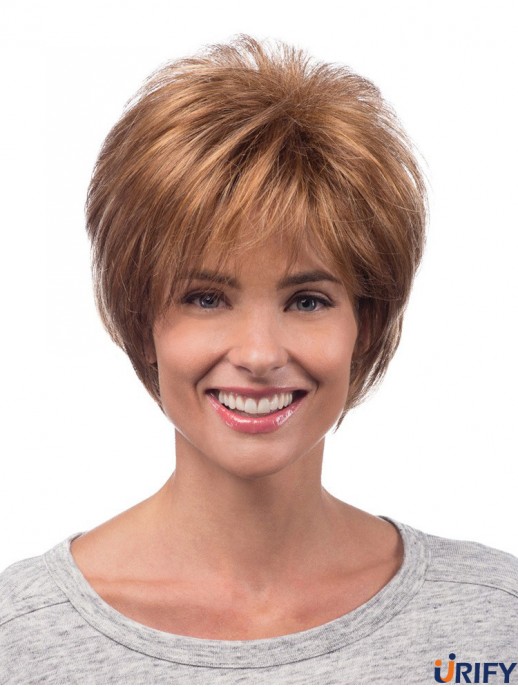 Hot Hair Synthetic Perücken Kinnlänge Straight Style Auburn Farbe