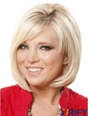Spitze vorne Kinn Länge gerade blond Online Bob Perücken
