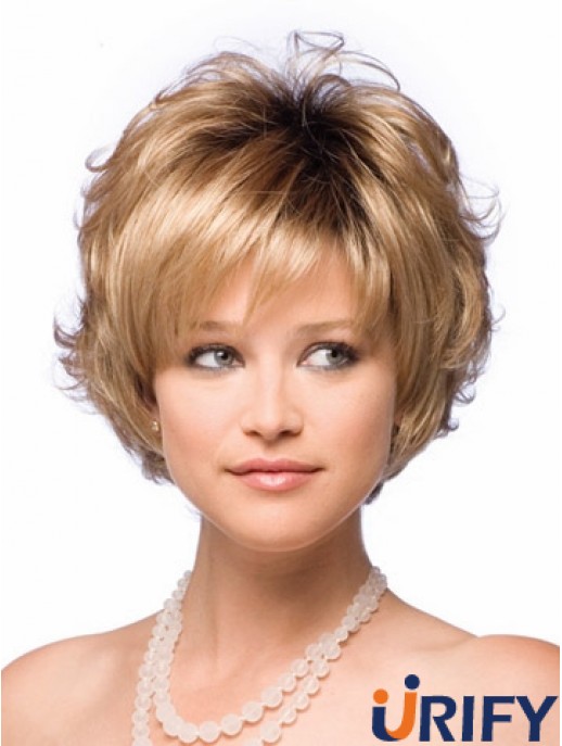 Synthetic Hair UK Mit Capless Short Length Blonde Farbe