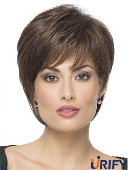 Kurze Boycuts gerade braune Frisuren synthetische Perücken