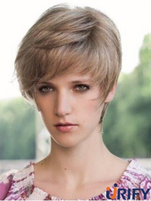 Geeignete 6 Zoll gerade blonde Boycuts kurze Perücken