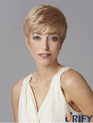 Modische 5 Zoll gerade blonde Boycuts kurze Perücken