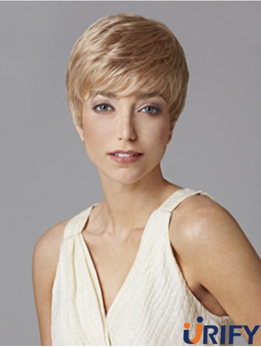 Modische 5 Zoll gerade blonde Boycuts kurze Perücken