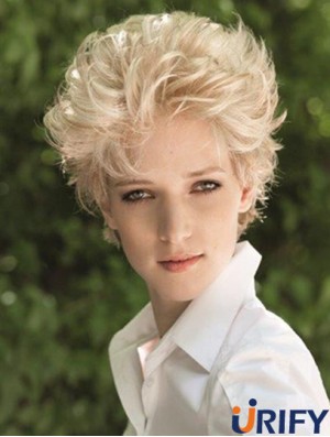 Lace Front Boycuts Short Straight Blonde Sale Kunsthaar