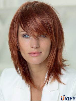 14 Zoll gerade geschichtete Capless Auburn Soft Long Perücken