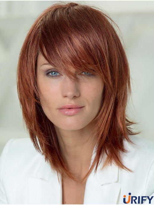 14 Zoll gerade geschichtete Capless Auburn Soft Long Perücken