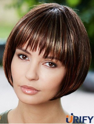 Beste synthetische Perücken für Frauen mit glatter Frisur braune Farbe