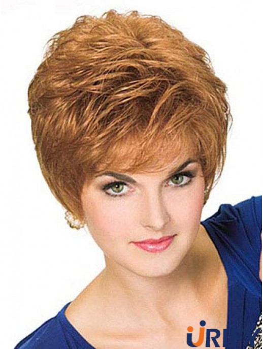 Cropped Straight Boycuts Blonde Style 100% handgebundene Perücken