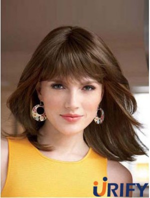 Gerade mit Pony Schulterlange Auburn Style Lace Front Perücken