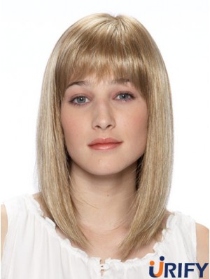 14 Zoll Blonde Straight Bobs Schulter Synthetische Spitze Front Perücke