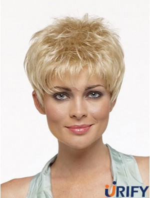 Cropped Boycuts Straight Blonde Online Synthetische Perücken