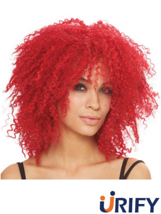 Versaute mit Pony Schulterlange rote Art Spitze Front Perücken
