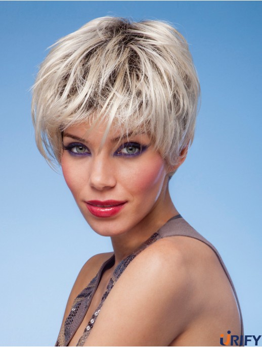 Straight Boycuts 5 Zoll Flexibility Synthetic Perücken