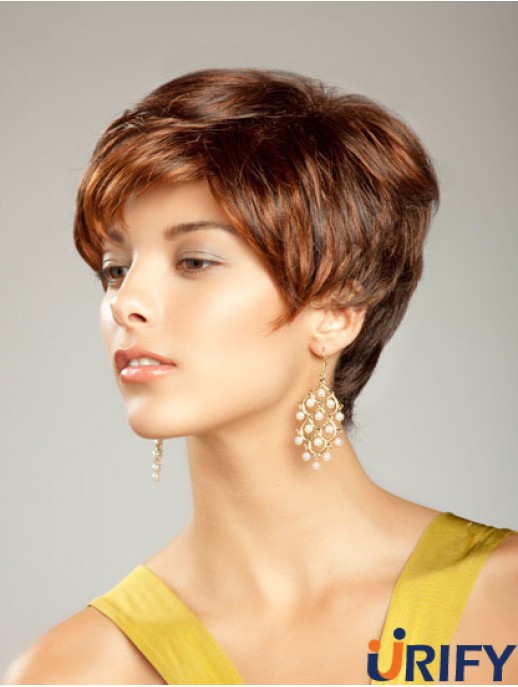 Kurze synthetische Haarperücke Boycuts kurze Länge Auburn Farbe
