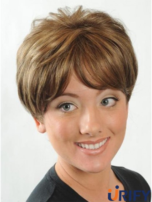 Kurze Boycuts Straight Auburn Online synthetische Perücken