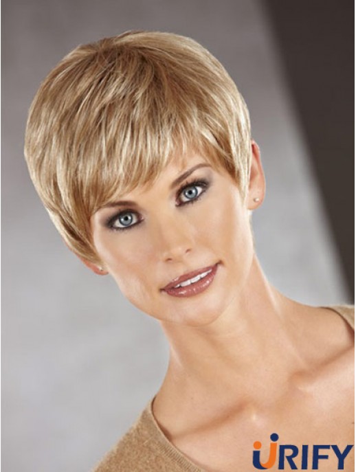 Cropped Boycuts Straight Auburn Perfekte synthetische Perücken