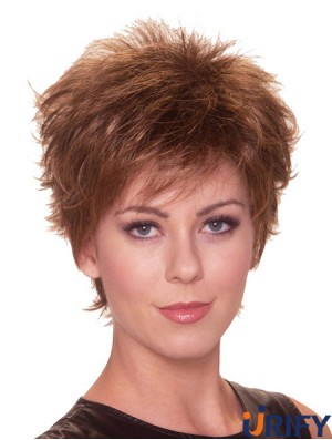 Straight Boycuts 6 Zoll Auburn Perfect Synthetic Perücken