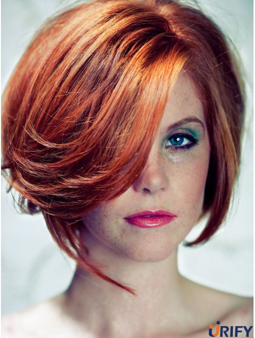 Günstige 12 Zoll Straight Copper Bobs Short Perücken