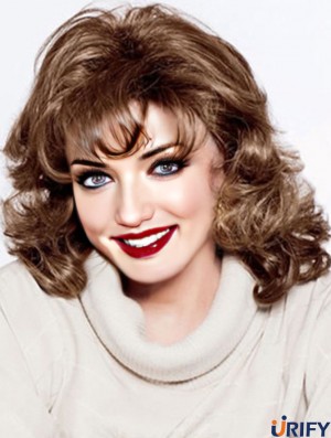 Curly Auburn Ideale schulterlange klassische Perücken