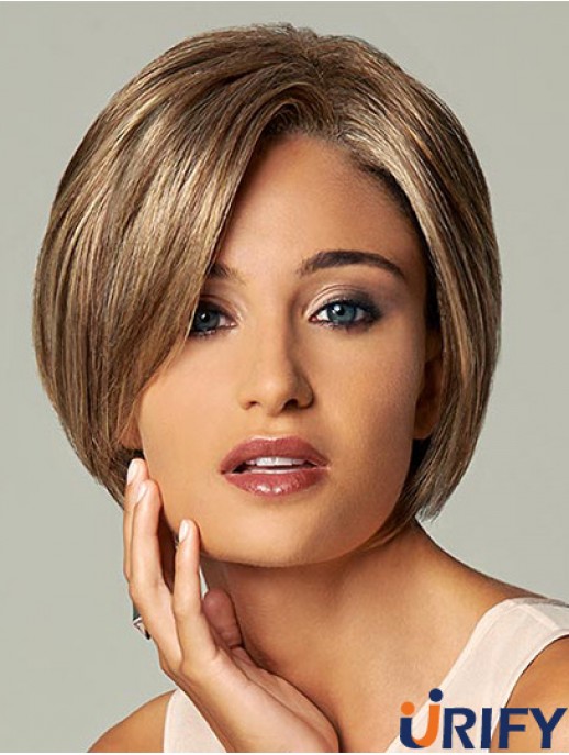Kinn Länge Blonde Natural 10 Zoll Straight Bob Perücken