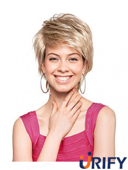 Kurze Boycuts Straight Blonde Amazing Synthetic Perücken