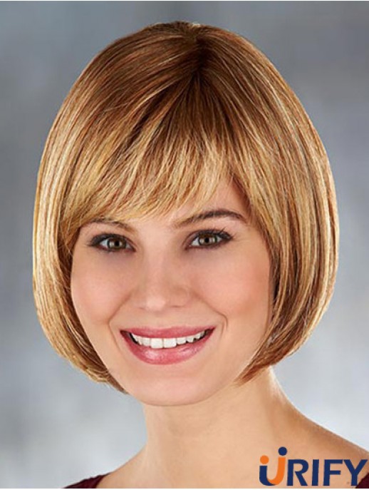 Kinn Länge Blond Beliebte 10 Zoll Straight Bob Perücken