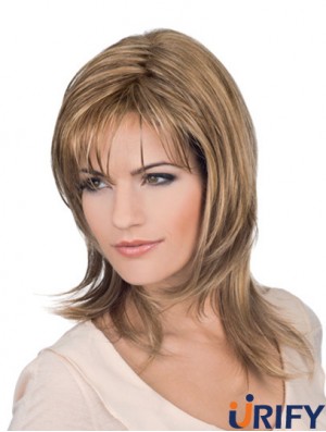 Schulterlange blonde blonde geschichtete perfekte perfekte Spitze Perücken