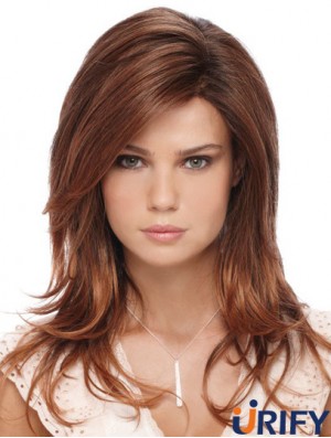 Fashion Auburn Long mit Pony Straight Glueless Lace Front Perücken