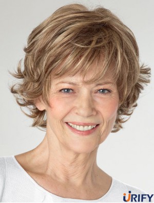 Curly Layered Shoulder Length Fabulous Blonde Synthetic Perücken