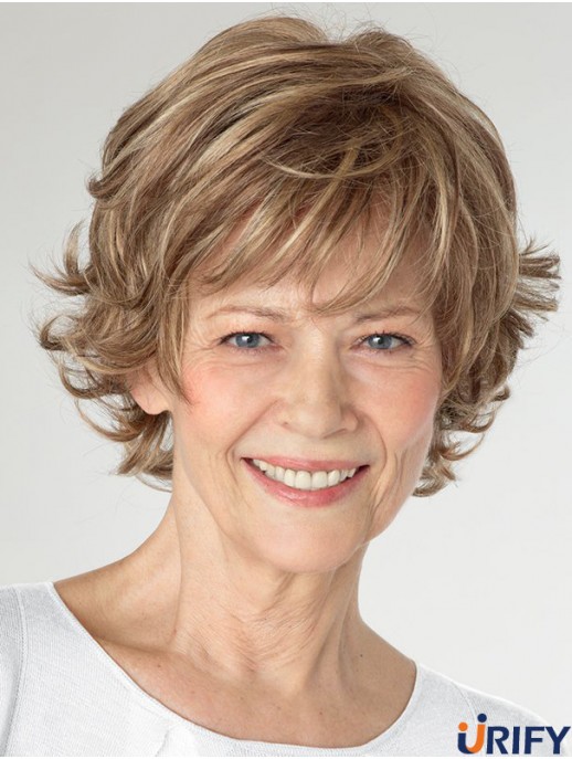 Curly Layered Shoulder Length Fabulous Blonde Synthetic Perücken