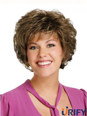 Curly Brown Discount Kurze klassische Perücken