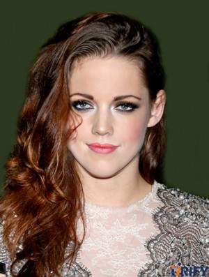 Unglaubliche Auburn Long Wavy 22 Zoll ohne Pony Kristen Stewart Lace Perücken
