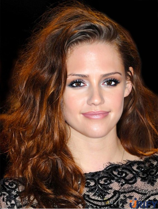 Rabatt Auburn Long Wavy 21 Zoll ohne Pony Kristen Stewart Lace Perücken