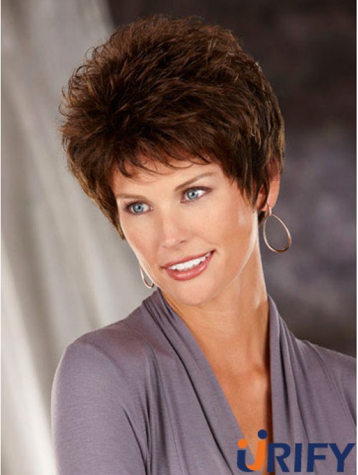 Hitzefreundliches synthetisches Haar Classic Cuts Short Length Brown Color