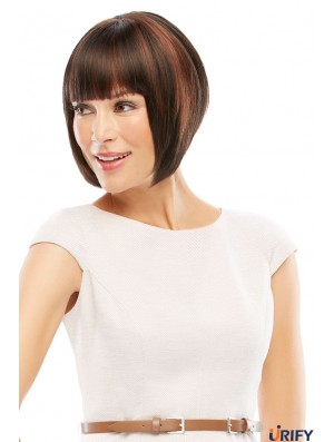 Lace Front Short Straight Auburn Moderne Bob Perücken