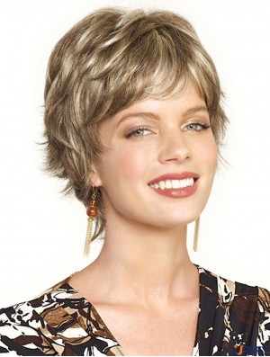 Unglaubliche Blonde Cropped Wavy Boycuts Lace Front Perücken