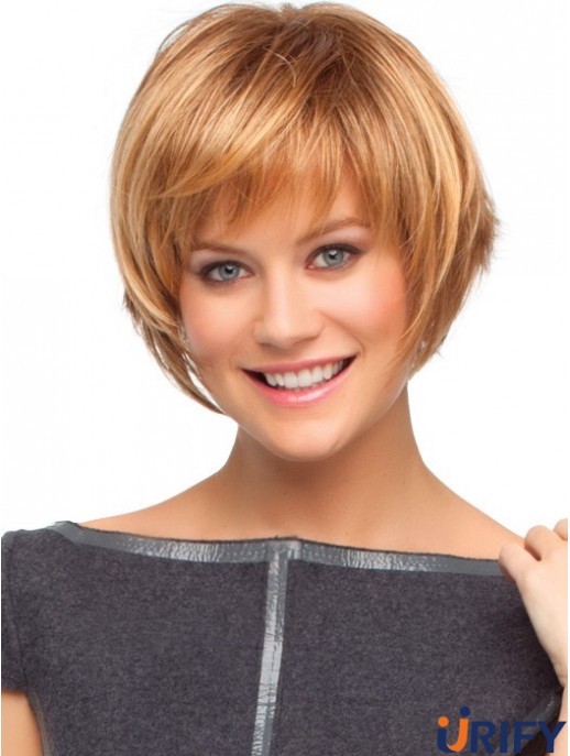 Straight Bobs 7,75 Zoll Auburn Hochwertige synthetische Perücken