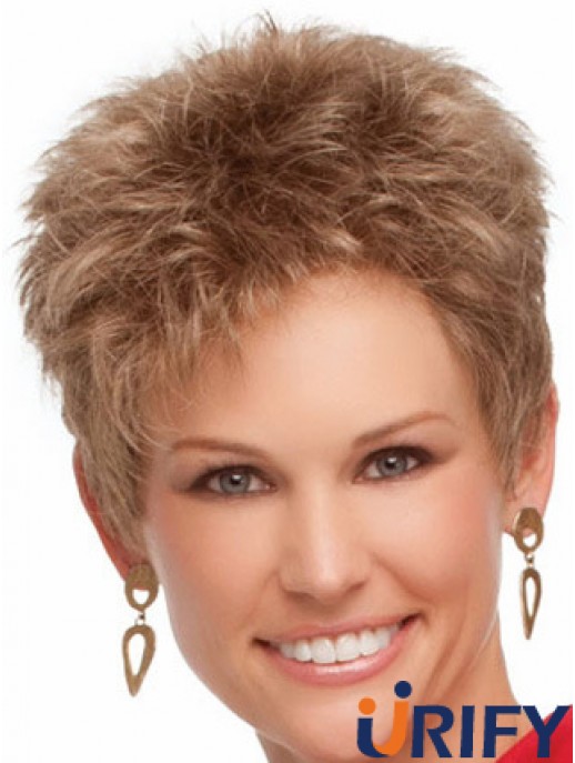 Cropped Boycuts Wellige Blonde Geeignete synthetische Perücken