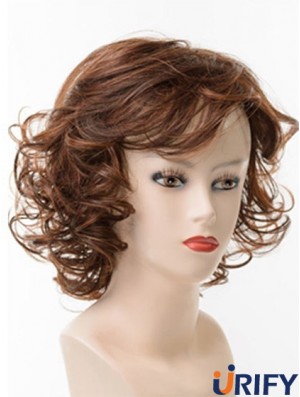 Kinnlänge geschichtet Curly Brown Best Synthetic Perücken