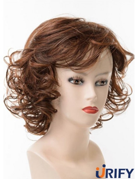 Kinnlänge geschichtet Curly Brown Best Synthetic Perücken