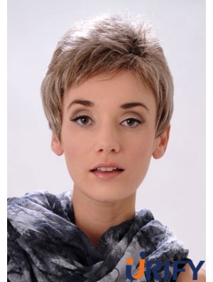 Cropped Boycuts Straight Blonde Wunderschöne synthetische Perücken