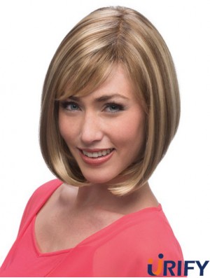 Kinnlänge Blond Stilvolle 12 Zoll gerade Bob Perücken