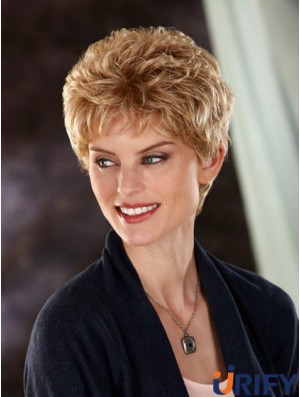 Wavy Boycuts Cropped Durable Blonde Synthetic Perücken