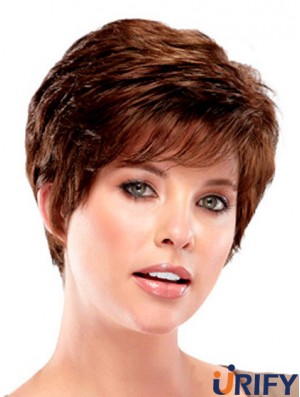 Cropped Boycuts Wavy Auburn Durable Synthetic Perücken