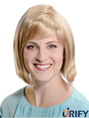 Gerade Kinnlänge Blond 11 Zoll Capless Comfortable Bob Perücken