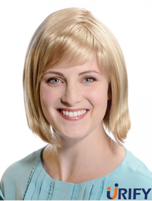 Gerade Kinnlänge Blond 11 Zoll Capless Comfortable Bob Perücken