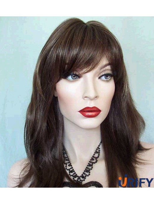 Gerade mit Pony Long Brown Trendy Lace Front Perücken