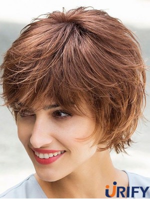 Flexibilität Braun Kinn Länge geschichtet Gerade Glueless Lace Front Perücken
