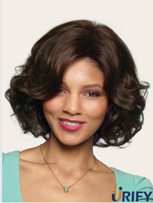 Wellig ohne Pony 10  inchBrown Great Synthetic Perücken